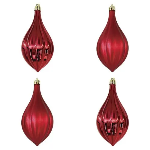 Enchanted Forest® 60mm Red Pum-Packin Shatterproof Ornaments - 4 Pack
