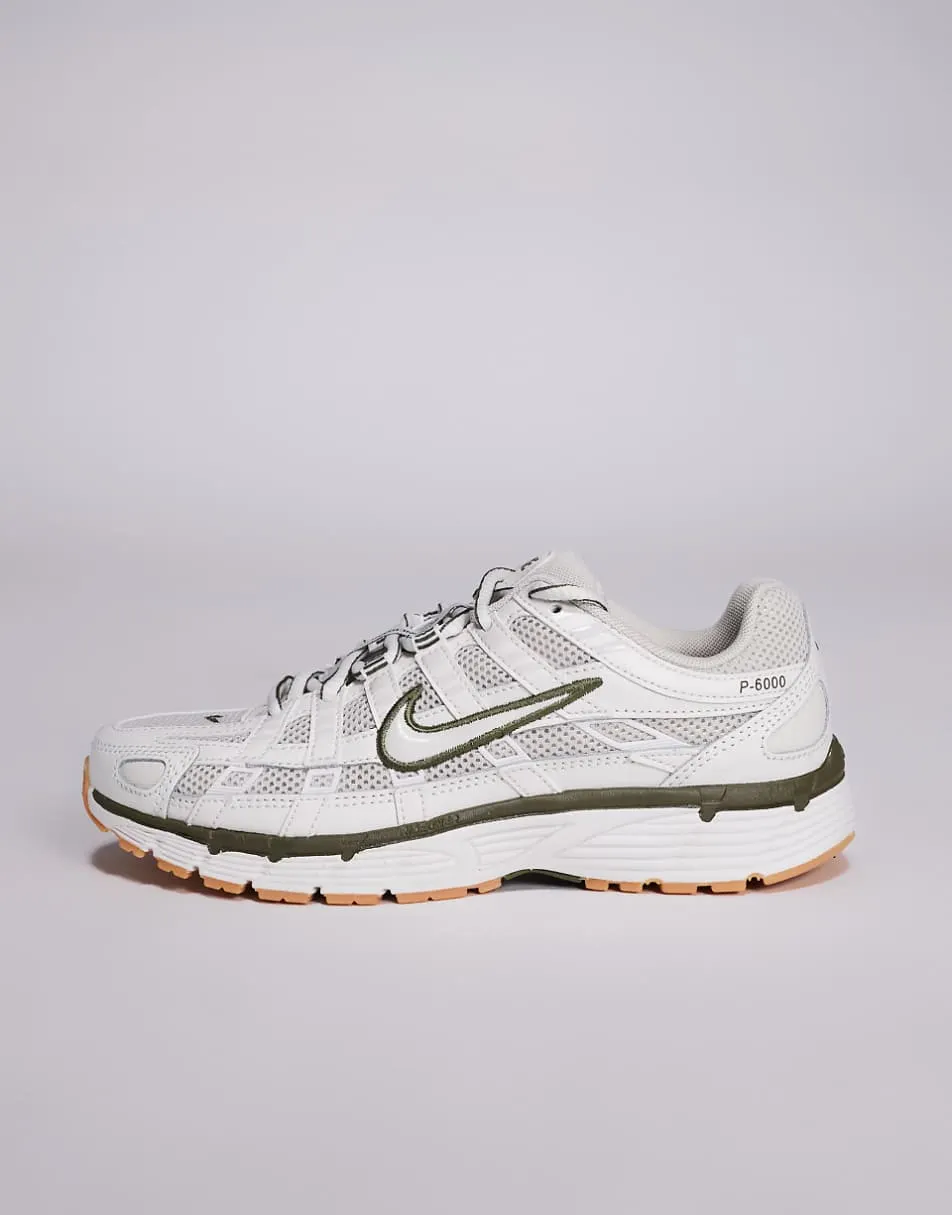 Nike P-6000 trainers in off white and khaki