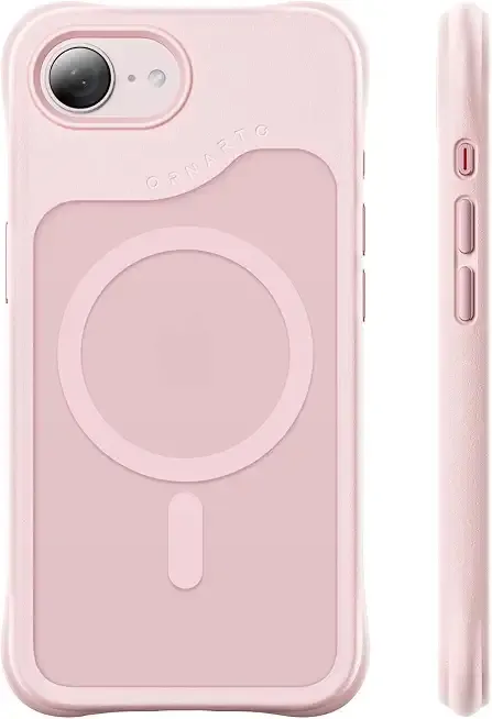 ORNARTO for iPhone 17e Case, for iPhone 16e Case | Compatible with MagSafe, 20FT Drop Protection | Slim Translucent Matte Anti-Fingerprint Shockproof Cover for iPhone 17 e, Chalk Pink