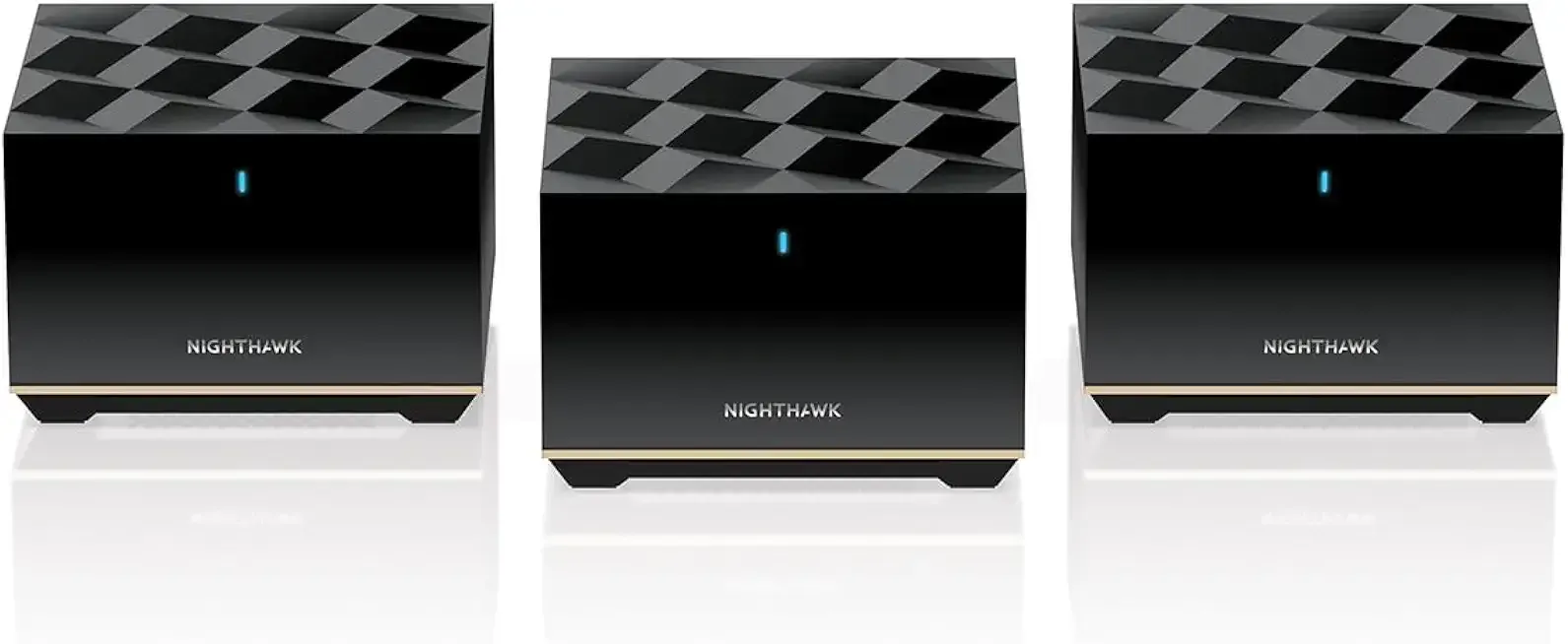 Nighthawk Tri-Band Whole Home Mesh WiFi 6E System (MK93S) – Router + 2 Satellite Extenders - 5.7Gbps Speed - Coverage up to 7,500 sq. ft., 100 Devices - Includes 1-Yr Armor - AXE5700 802.11ax