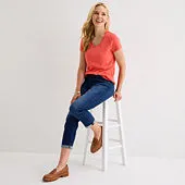 St. John's Bay Womens V Neck Short Sleeve T-Shirt