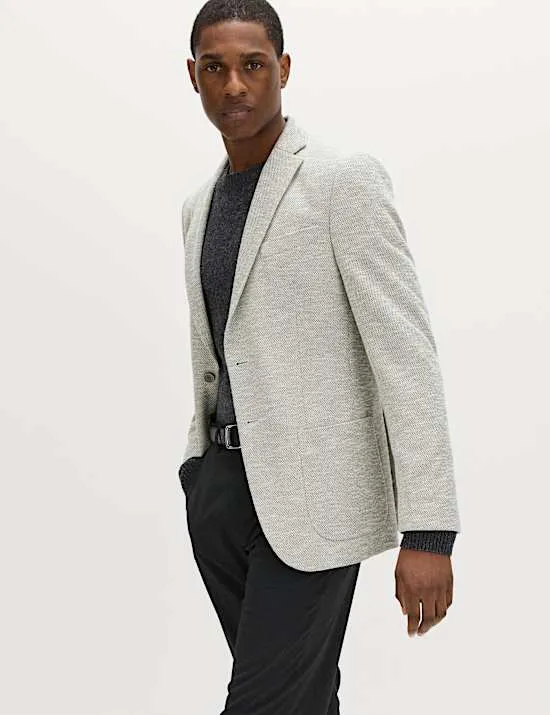 Tailored Fit Textured Stretch Blazer