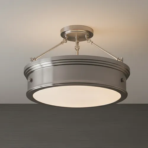 Canarm Inc Boku Brushed Nickel 3-Light Semi-Flush Mount Ceiling Light