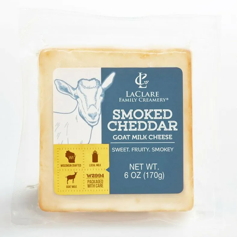 LaClare Family Creamery Smoked Cheddar, Goat Milk Cheese