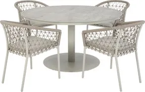 Intratuin 4-zits diningset Sanne met Alvera taupe