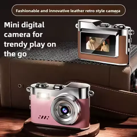 Mini HD Digital Camera Portable Retro Pocket-Size Camera Travel Photo Camera Portable Students Camera Keychain Children Gifts