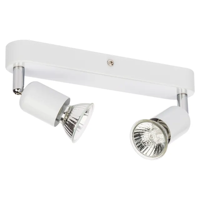 Barra de focos decorativos 2 luces GU10 de acero blanco Basic 4,2 cm