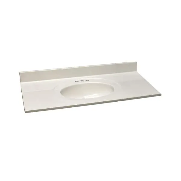 Design House 43 in. W x 22 in. Cultured Marble Vanity Top in Ivory Swirl, 4 in. Faucet Spread