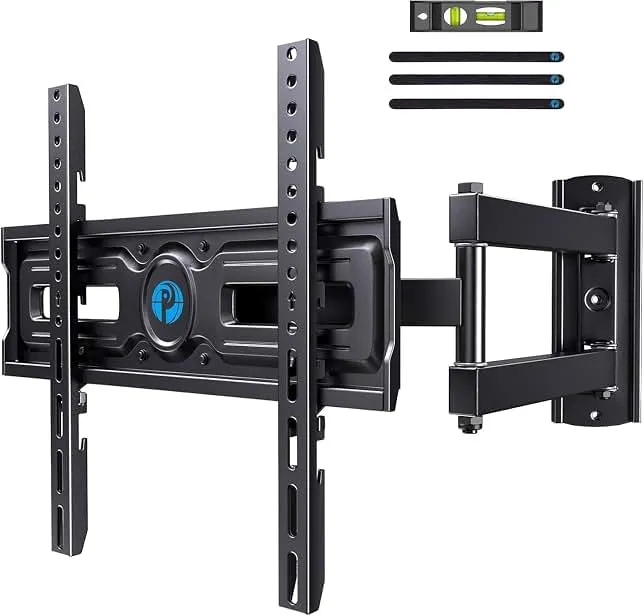 Pipishell Full Motion TV Wall Mount for Most 26-65 inch Flat & Curved TVs up to 77 lbs, Adjustable Bracket Height, Corner TV Mount with Singl…