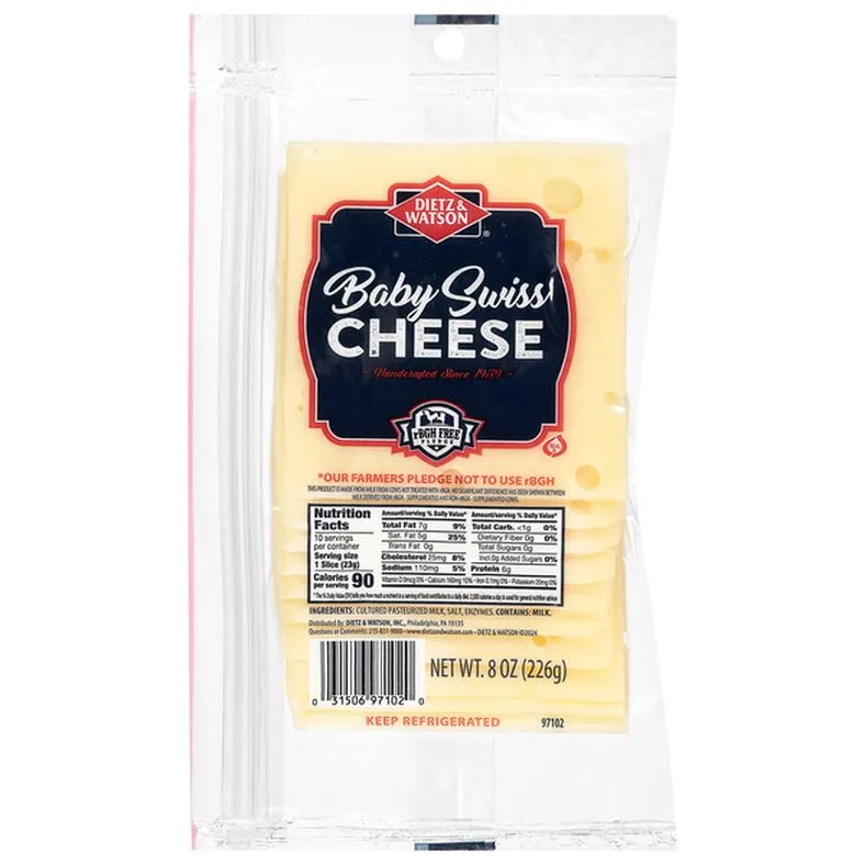 Dietz & Watson Baby Swiss Cheese Slices