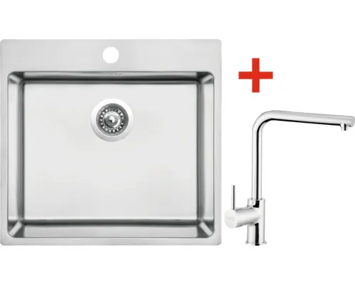 Nerezový dřez s baterií BLOCKER 550 505 x 550 mm + baterie ELKA N103