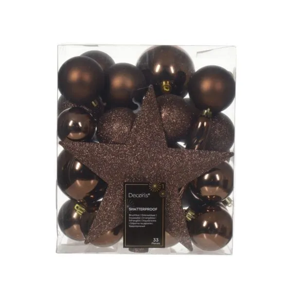 Kaemingk kerstbal espresso kunststof decoratie