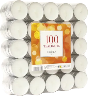 Pack 100 velas Tealights blancas 1.28 g