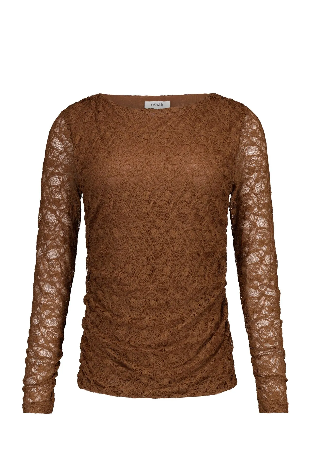 Bruin kanten shirt