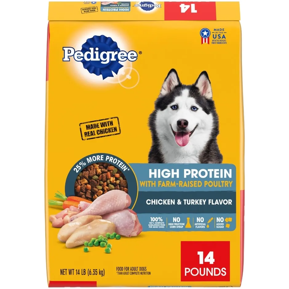 Pedigree Adult Chicken & Turkey Flavor Dog Food 14 lb