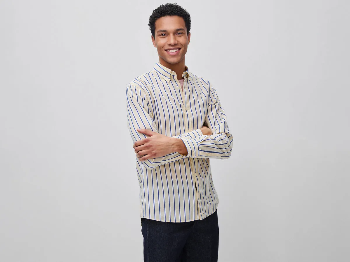 Striped button-down shirt