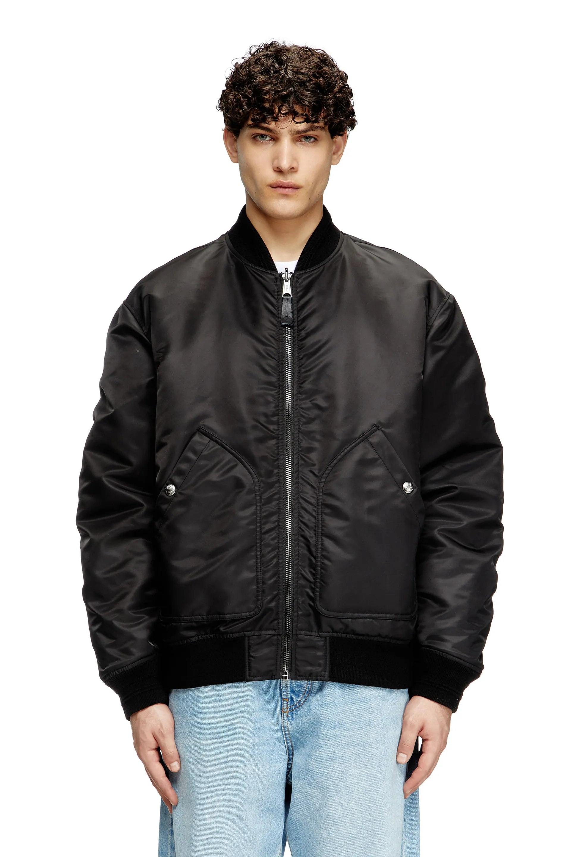 Bomber in padded nylon with Oval D