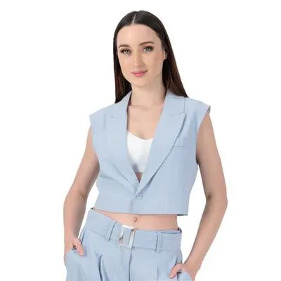 Chaleco Mxstaza Mujer Solapa De Pico Bolsa En Pecho