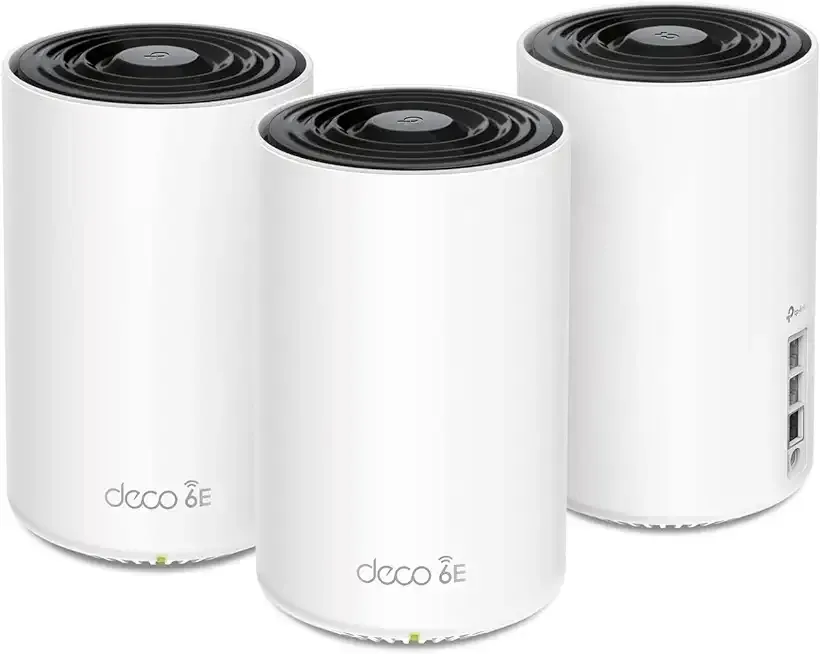 Deco XE75 Pro AXE5400 Tri-Band WiFi 6E Mesh System - 2.5G WAN/LAN Port, Covers up to 7200 Sq.Ft, Replaces WiFi Router and Extender, AI-Driven Mesh, 6GHz Band, 3-Pack