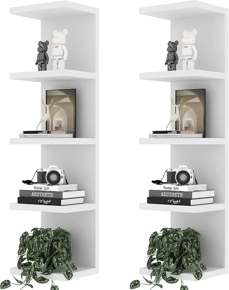 5 Tier Lack Floating Shelf,Set of 2 White Wall Shelf Unit,Display Shelf