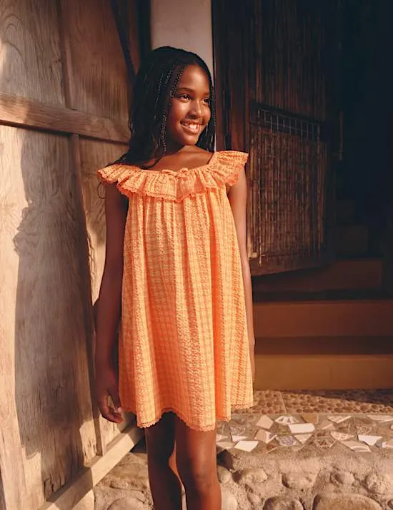 Gingham Check Baby Doll Dress (6-16 Yrs)