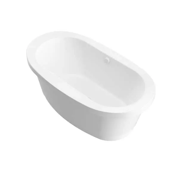 Universal Tubs Moonstone 5.​5 ft.​ Acrylic Center Drain Oval Bathtub in White