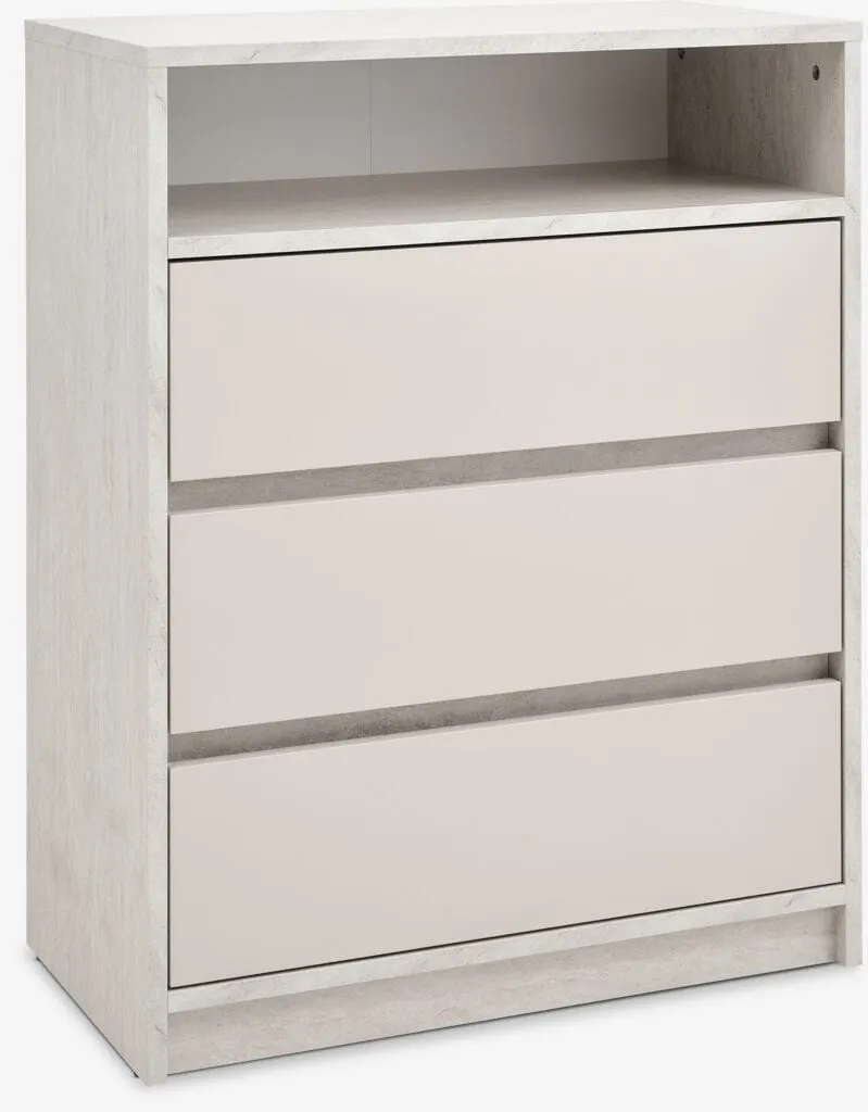 Cassettiera 3 cassetti BILLUND color travertino/beige