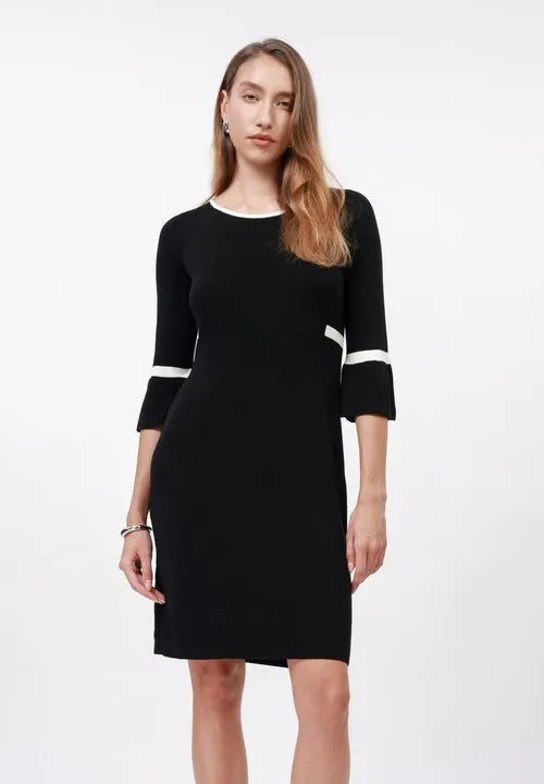 Anna Field Strikket kjole - black/white