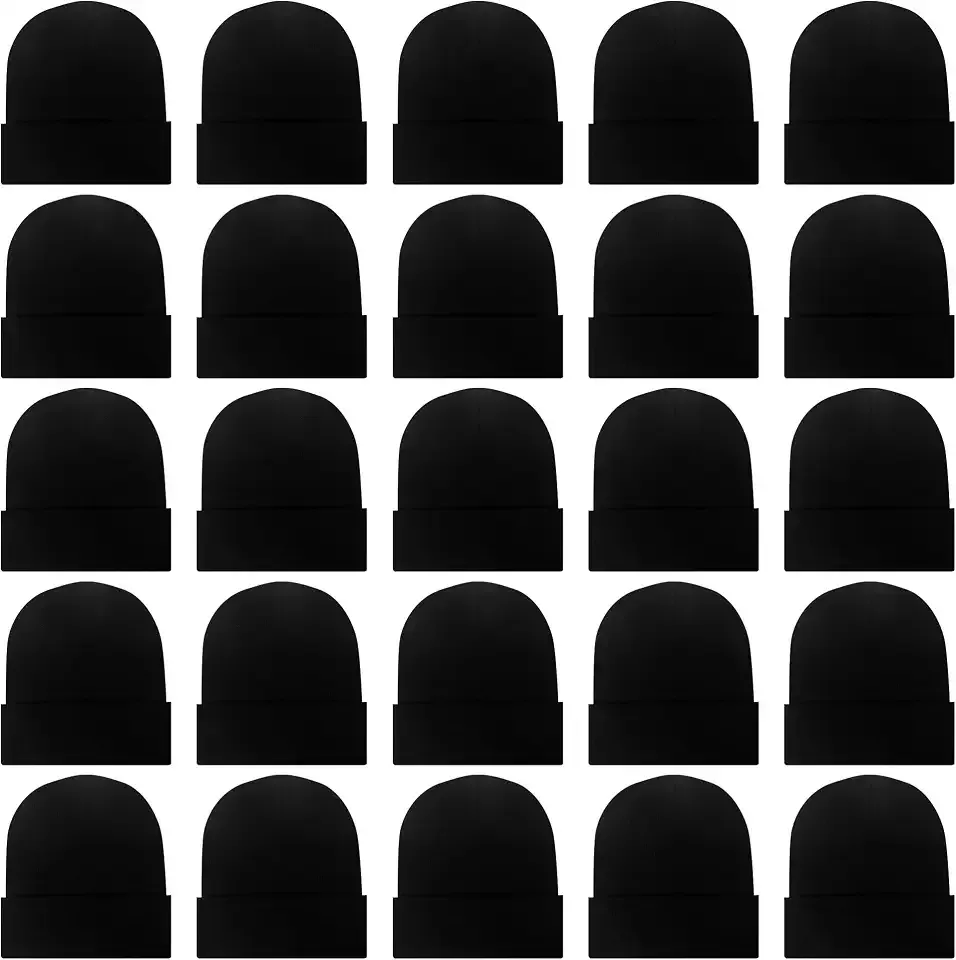 25 Pack Winter Beanie Hats Bulk for Men Women, Wholesale Knit Beanies Cold Weather Skull Caps