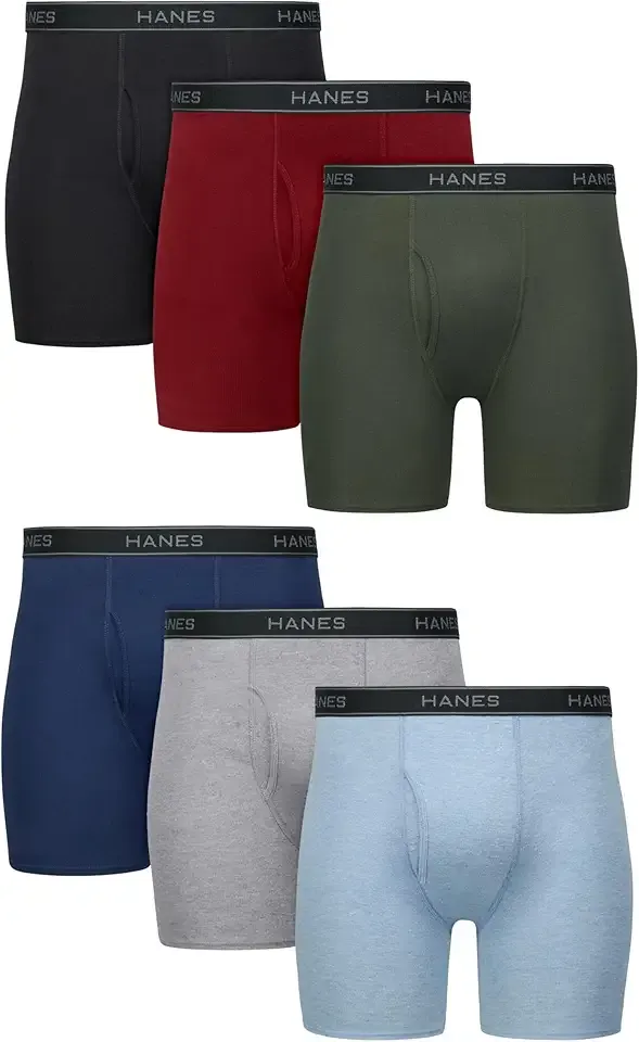 mens Underwear Boxer Briefs Pack, Cool & Breathable Cotton Moisture-wicking Underwear for Men, No Ride Up