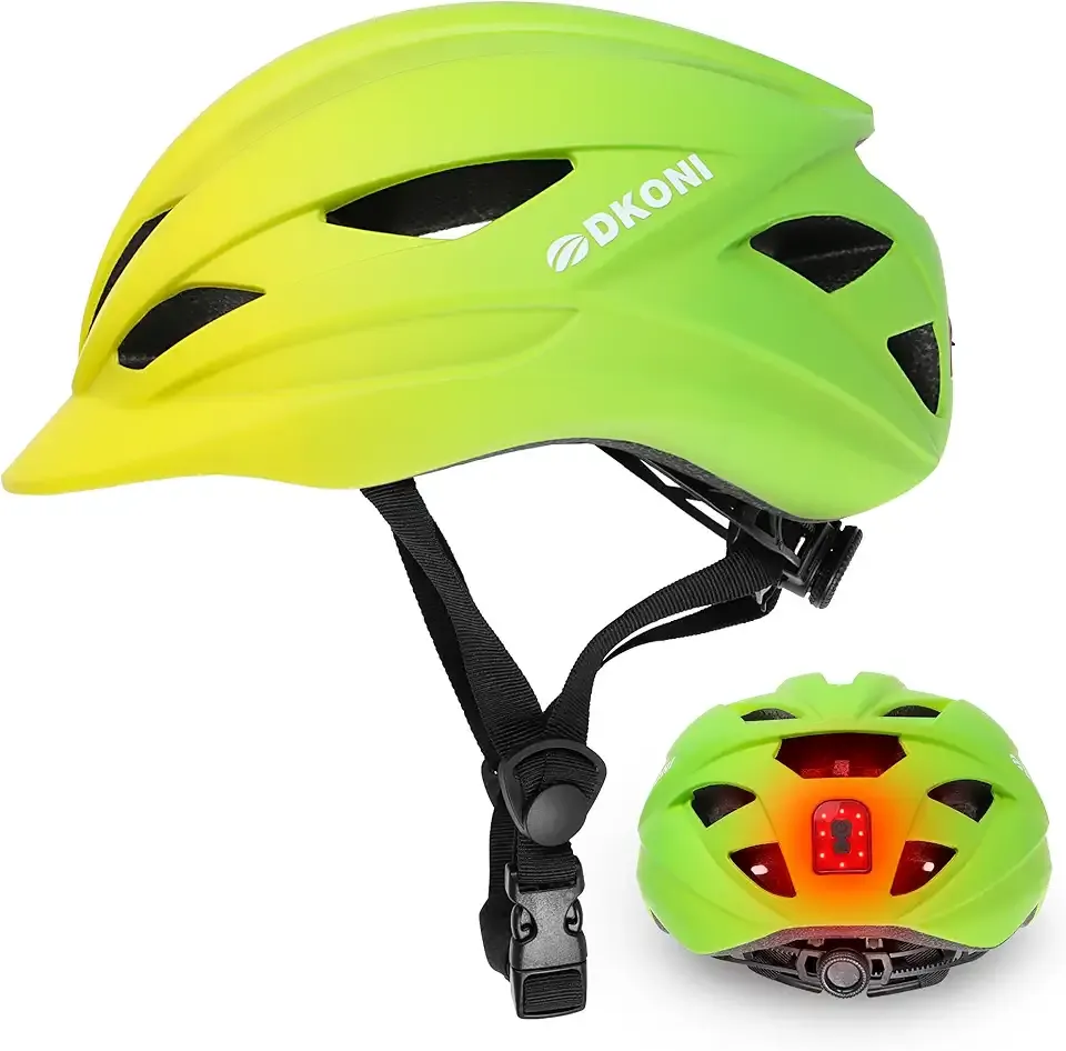 DKONI Bike Helmet Adult Urban:Bicycle Helmet for Men Women with USB Charge Detachable Taillight Helmets for Commuter Cycling Scooters