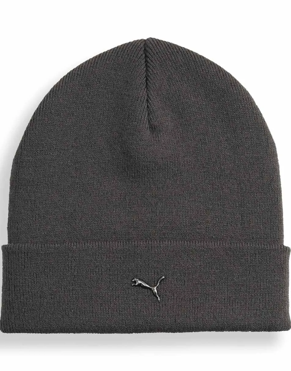 Puma high crown beanie in dark grey