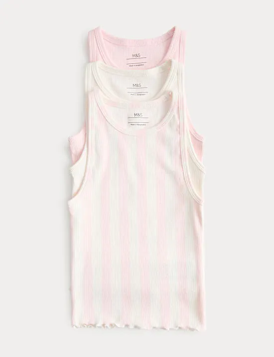 3 Pack Cotton Rich Vest Tops (2-8 Yrs)