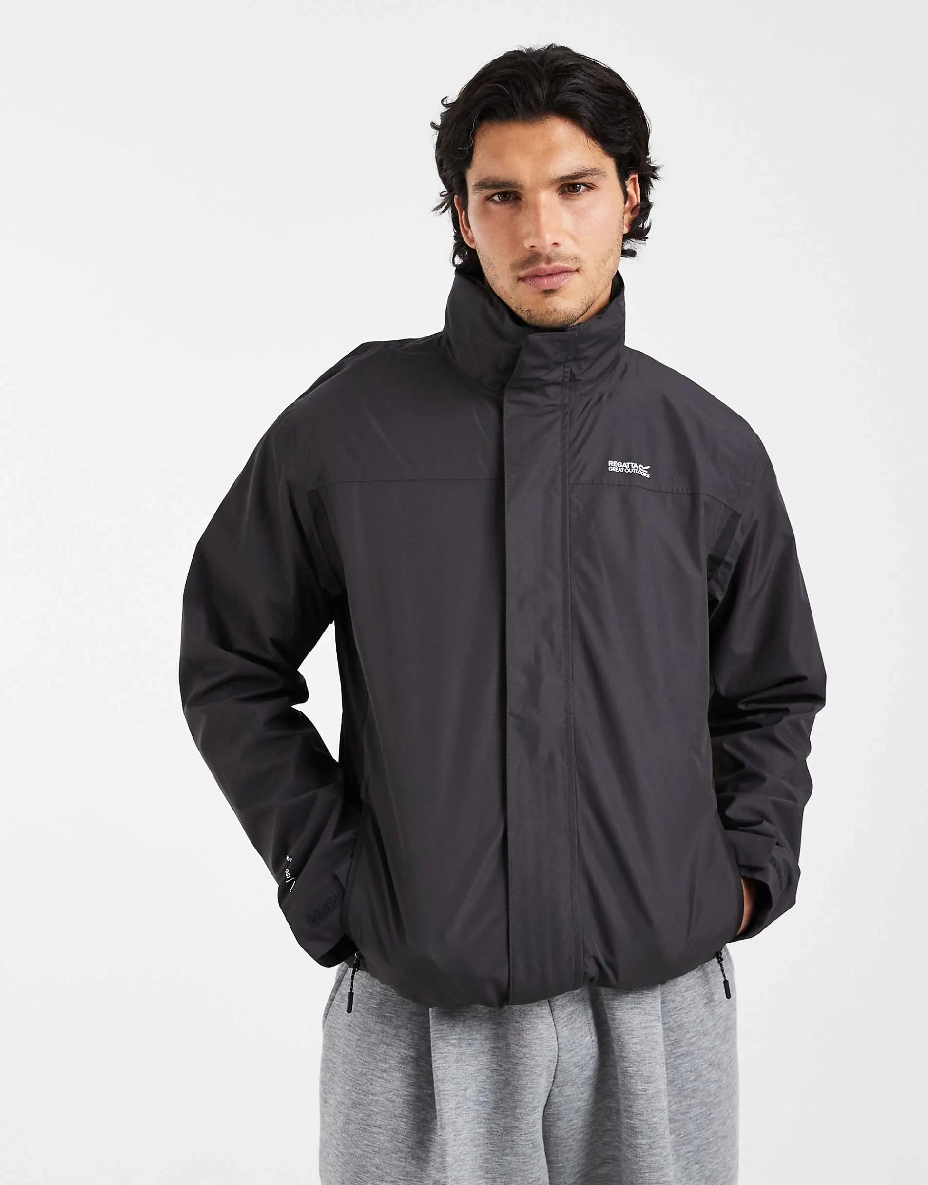 Regatta Waterproof matt ii shell jacket in ash black