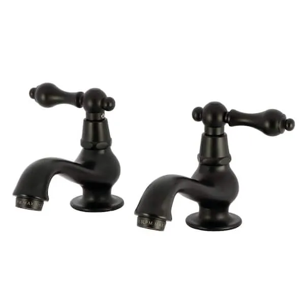 Heritage Basin Tap 4 in.​ Centerset 2-​Handle Bathroom Faucet in Matte Black