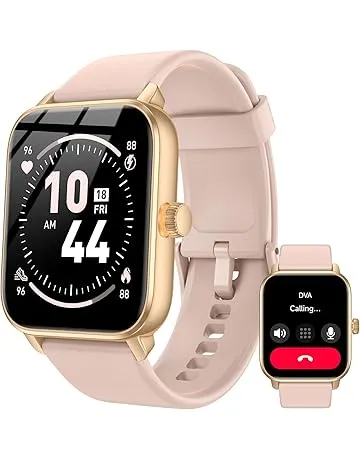 Smart Watches for Men Women, 1.85" HD Touch Screen Fitness Tracker with Bluetooth Calling & Alexa, IP68 Waterproof, 120 Sports Modes, Heart Rate Sleep Monitor, 7 Days Battery for iOS Android (Pink)