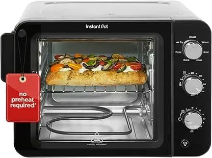 Instant Pot No Preheat Required* 6-Slice Air Fryer Toaster Oven with InstantHeat Technology, 10-in-1, Air Fry, Roast, Bake, Sear Crisp, Toast, Bagel, Broil, Dehydrate, Reheat, and Make Pizza Instant Pot No Preheat Required* 6-Slice Air Fryer To…