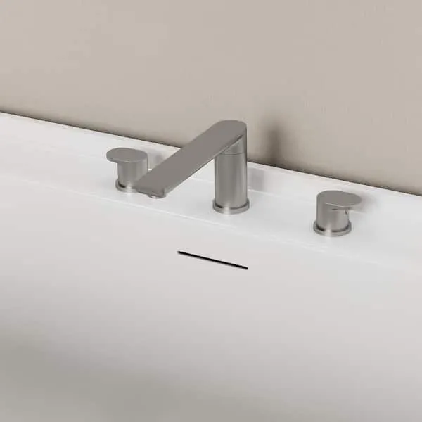 EVERSTEIN 2 Handle 1-Spray Tub Faucet 2.75 GPM in Rust Resistant Brushed Nickel Valve Included