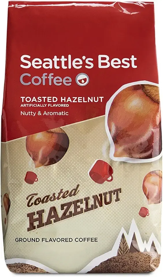 Seattle's Best Coffee Toasted Hazelnut Flavored Medium Roast Ground Coffee | 11 Ounce Bags (Pack of 6)