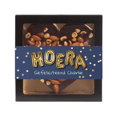 Patisserie de Bijenkorf | Chocolade-noten hart | Hoera | 225g