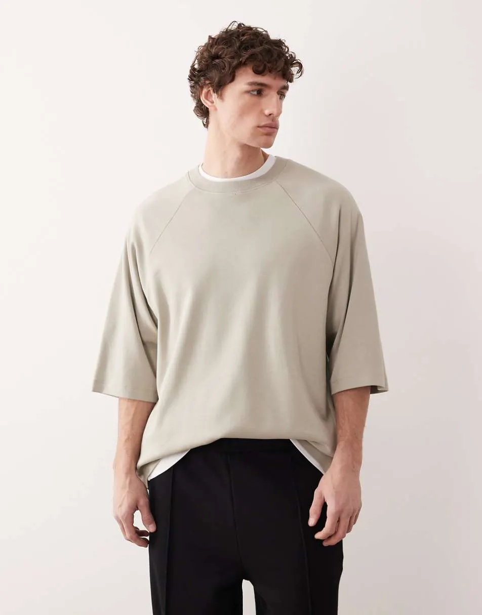 ASOS COLLECTIVE super heavyweight super oversized raglan t-shirt in green