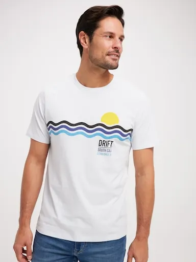 Just Jeans Short Sleeve Chest Stripe Graphic Tee