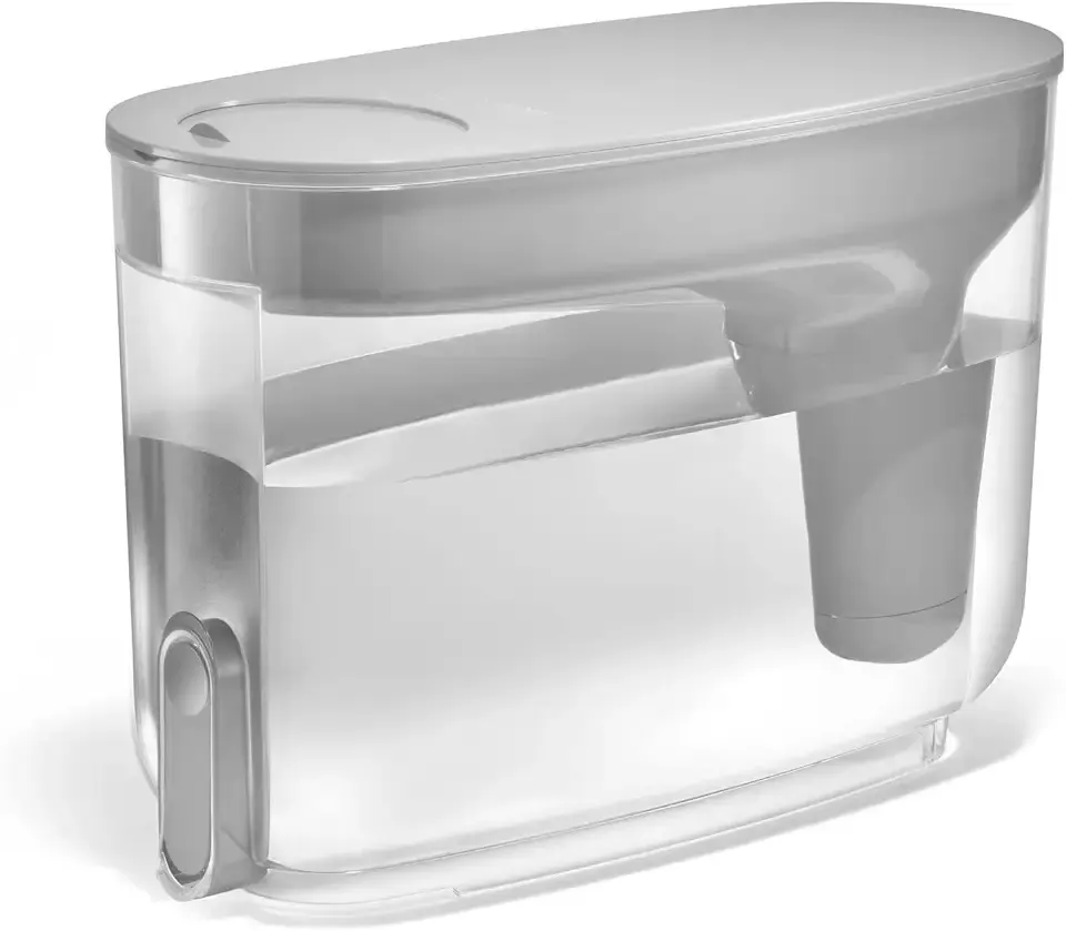 LifeStraw Home BPA-Free Water Filter Dispenser, 18-Cup, Pebble | Plastic Filter Dispenser, 18-Cup, Removes Bacteria, Microplastics, Lead, and a Variety of Chemicals