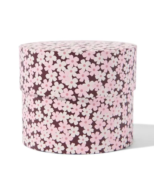 ronde doos S ⌀11x9cm karton bloemen