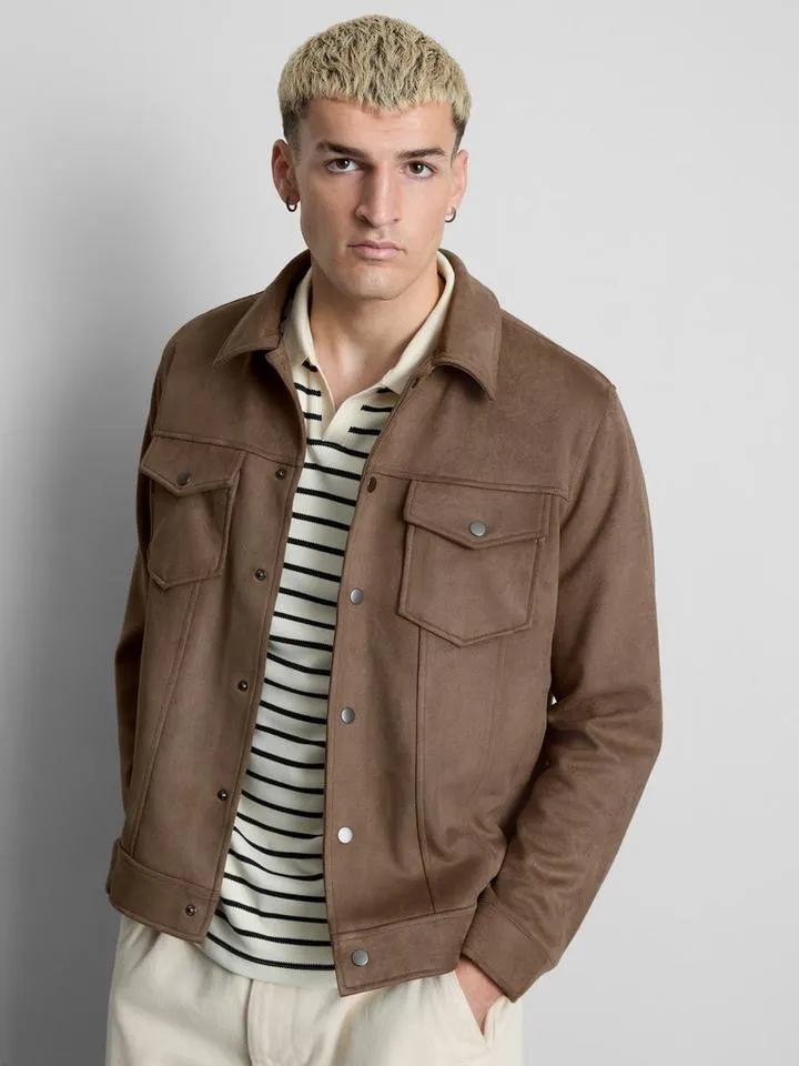 Veste style Trucker en suédine