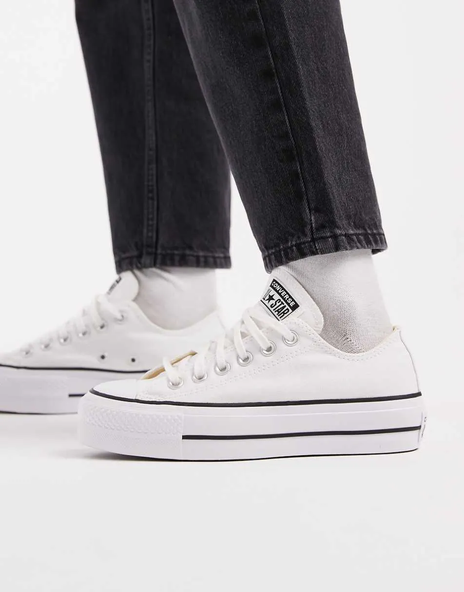 Converse Chuck Taylor Lift Ox platform trainers in white