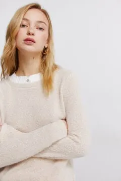 Camiseta chenilla cuello combinado