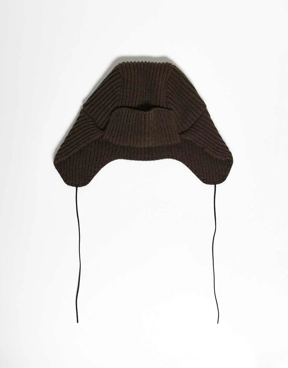 Reclaimed Vintage unisex knitted bonnet in brown
