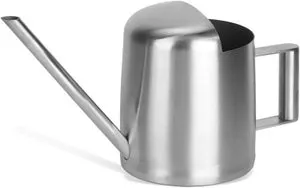 Annaffiatoio giardino acciaio inossidabile annaffiatoio metallo becco lungo annaffiatoio con comoda impugnatura argentata per piante interno esterno