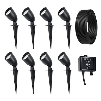 Spot Light 150 -Lumens 1.8 -Watt Black Low voltage Warm White Hardwired LED Flood light